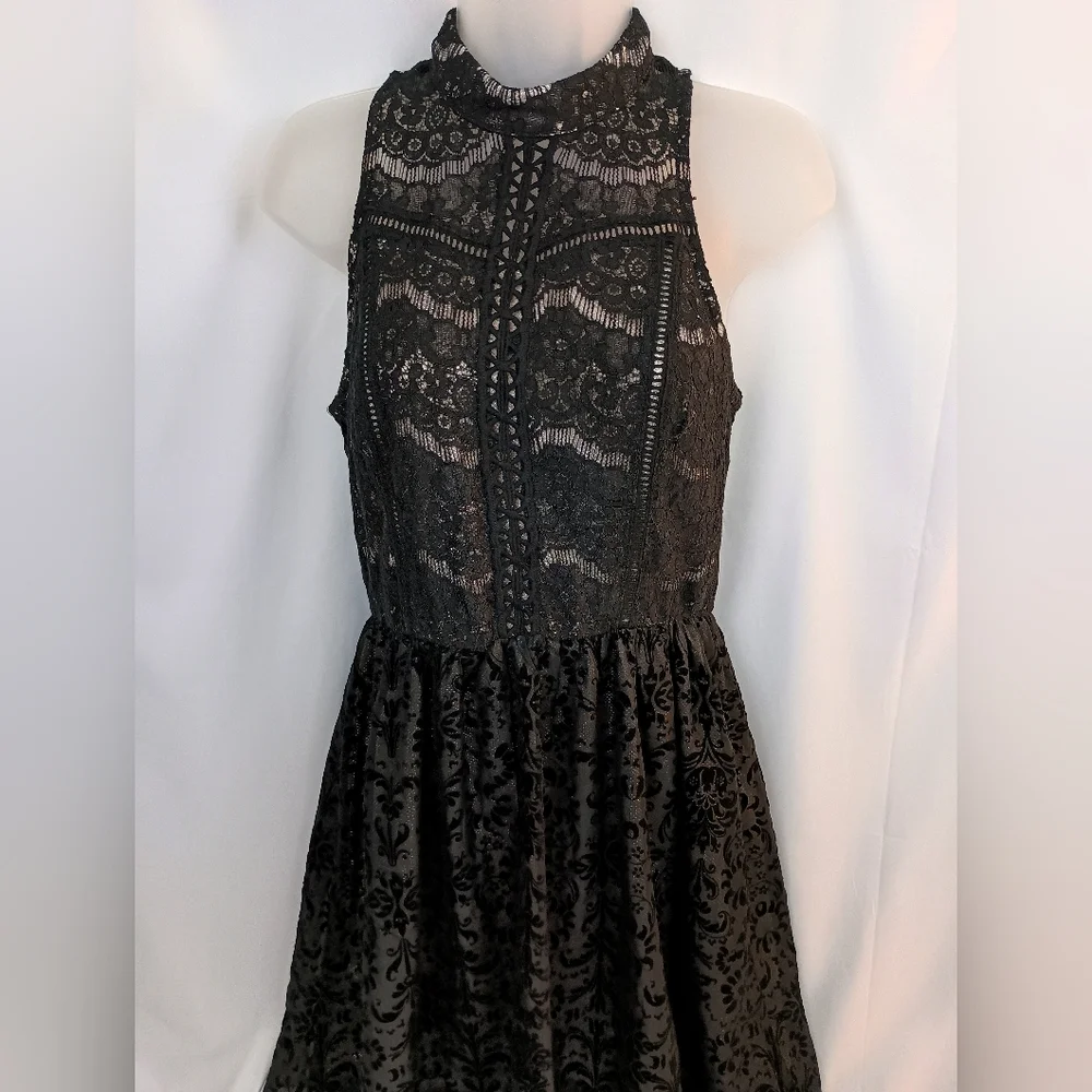 Xhilaration‎ Whimsigoth Fairy Grunge Black Lace Mini Dress Size Medium